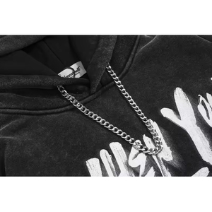 100% coton hommes dernière arrivée sweats à capuche lavés à l'acide Style Streetwear pour l'hiver teint uni prix de gros - Product Image 3