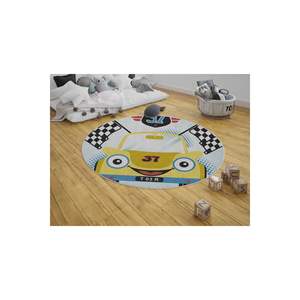 พรมทรงกลมลายสี่เหลี่ยมสำหรับเด็กวัยรุ่นสามารถซักได้กันลื่นออกแบบ3D ปรับแต่งได้สำหรับห้องนอนห้องนั่งเล่น - Product Image 1