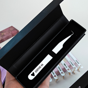 Nouveautés : Pinces professionnelles à pointe en fibre, couleur or rose nude, pour extensions de cils, pinces à cils à pointe en fibre - Product Image 4