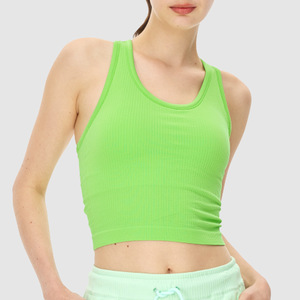 Camiseta de gimnasio sin mangas para mujer, chaleco deportivo transpirable para Yoga, correr, deportes al aire libre, sujetador incorporado, Sujetador deportivo Fitness para mujer - Product Image 1