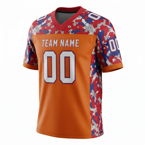 เสื้อฝึกซ้อมอเมริกันฟุตบอลแบบกำหนดเองสำหรับผู้ใหญ่ แขนสั้น ระบายอากาศได้ดี มีไซส์พลัส คอวี ผลิตจากโพลีเอสเตอร์ 100% - Product Image 4