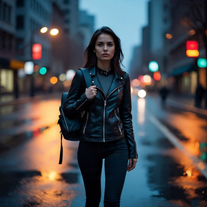 Venta al por mayor señoras recortadas de piel de oveja chaquetas de cuero de la motocicleta | Mujeres Streetwear mangas desmontables Chaqueta corta de cuero del motorista - Product Image 6