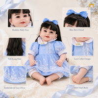 Poupée Reborn en vinyle TUSALMO personnalisée de 22 pouces, blanche, pour filles, avec cheveux noirs longs et raides, vêtements personnalisés, OEM ODM
