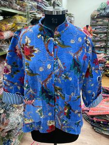 <b>Women's</b> Reversible <b>Velvet</b> Quilted <b>Jacket</b> Coat Breathable Cotton Filled Indian Style - Product Image 2