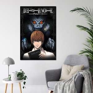 Modern Style Death Note <b>Poster</b> 'From the Shadows' Canvas Material with Black Frame for Wall Decor - Product Image 2