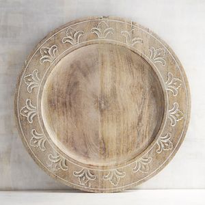 Assiette de service en bois de luxe moderne de haute qualité avec gravure, écologique, pour la maison, au prix de gros - Product Image 1