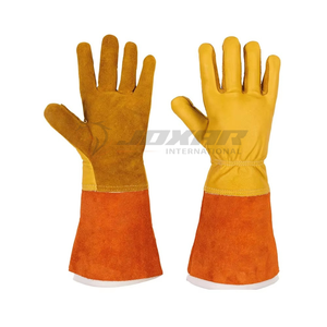 Gants de soudage à manches longues avec cuir épais et doublure respirante offrant une protection supérieure contre les étincelles et la chaleur - Product Image 1