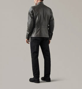 แจ็กเก็ตหนังวัวแฟชั่นสำหรับผู้ชายปกตั้งทำจากประเทศปากีสถานพร้อมผ้ายีนส์ราคาดีที่สุด - Product Image 4