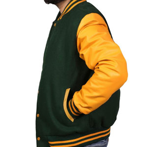 New Design Custom Mens Canvas Varsity Jacket College Style Cotton Bomber Letterman Stand Collar for Wholesale Sale - Product Image 6