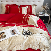 60S 100% coton housse de couette ensemble quatre pièces Kit couette luxe rideau ensembles de literie pour la chambre à coucher