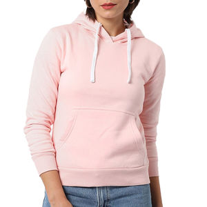 Sudaderas con capucha informales de alta calidad para mujer, Material de algodón puro 100%, logotipo de aduana transpirable, servicio OEM, sudaderas con capucha para mujer fáciles de lavar - Product Image 1