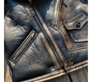Distinctive <b>Mens</b> <b>Shearling</b> Leather Winter <b>Jacket</b> With Premium Stitching And Warm Lining <b>For</b> Stylish Everyday Outerwear - Product Image 4