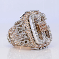 Lettres personnalisées Glacé Moissanite Anneau Pour Men10k Or Massif Initiale CZ Diamant Hip Hop Anneau Pour Lui Grand Symbole Rappeurs Anneau