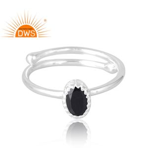 Nuevo diseño de tendencia, anillo de piedras preciosas espinales negras naturales de Plata de Ley 925, fabricante de joyas de diseño personalizado - Product Image 3
