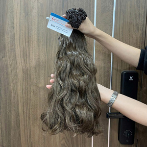 Extensiones de cabello humano de punta plana ondulada natural con queratina, extensiones de cabello humano vietnamita, extensiones de cabello de punta plana de doble dibujado - Product Image 2