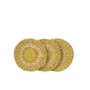 Élégant Naturel Tressés à la main Coaster Ensemble de 4 Herbiers coaster pour cuisine accessoires en gros - Product Image 1