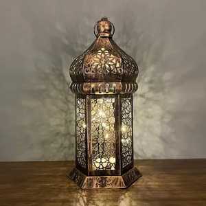 Lanterne Pendentif Lumière LED Métaux de verre de qualité pour la décoration de la maison économique pour les décorations de l'Aïd Mubarak Ramadan - Product Image 2