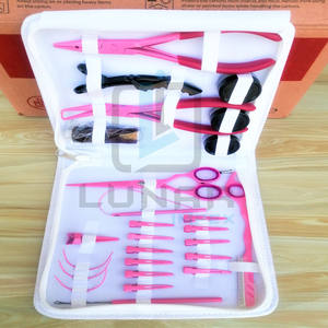 ความสามารถที่กำหนดเองร้านทำผมชุดเครื่องมือในสีชมพูร้อนกับหนังสีขาวกรณีพีวีซีรวมทั้ง4.5ถึง5มิลลิเมตรไมโครขวดลูกปัด - Product Image 3