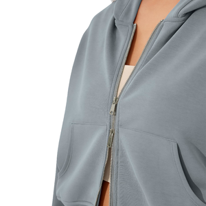 Sweat-shirts décontractés en coton 100% à épaules tombantes, respirants, écologiques, en tricot, à capuche courte pour femmes - Product Image 5