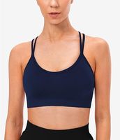 Soutien-gorge de sport pour femme de haute qualité, respirant, en Spandex/Nylon, maintien moyen, bretelles réglables, style simple, vente directe d'usine