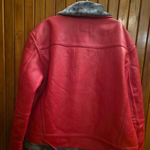 Veste en cuir de vache de style vintage d'hiver de haute qualité avec doublure en fausse fourrure, imperméable, écologique et fermeture éclair - Product Image 6