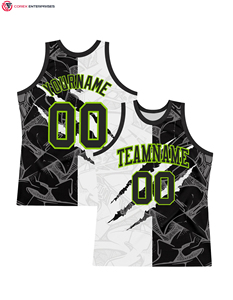 Maillot de basket-ball universitaire personnalisé à impression numérique, rétro, à séchage rapide, réversible, ensemble uniforme de basket-ball, taille plus, unisexe - Product Image 4
