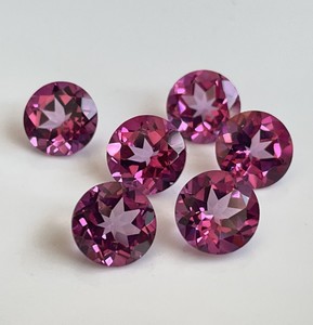 บุษราคัมสีชมพูธรรมชาติทรงกลมเจียระไน7มม. สีชมพูบุษราคัมรอบเหลี่ยมเพชรพลอย - Product Image 6