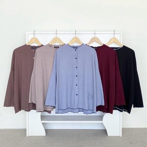 Cardigan en tricot ByMeldev - Vêtement d'extérieur en tricot côtelé basique avec décoration boutonnée pour un style décontracté automne-été - Product Image 4