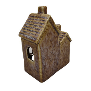 Bougeoir en céramique d'accent de maison jumelle confortable avec le plaisir duplex d'ampoule de batterie au lithium pour des décorations de Noël - Product Image 4