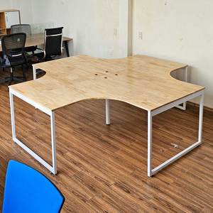 Slean HBSL031 Mesa de Trabajo Contemporánea para 4 Personas, con Patas de Hierro y Madera de Melamina, Escritorios de Oficina para Muebles de Oficina Modernos - Product Image 2