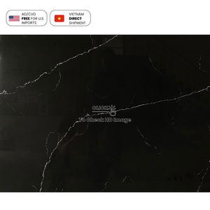 Thấp hơn thuế quan cảnh tượng đa dạng đàn hồi khách sạn dự án cao bóng đen Carrara nhân tạo thạch anh đá phiến cho Vanity - Product Image 3
