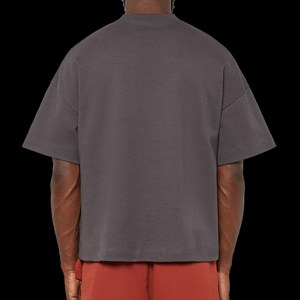 เสื้อยืดถักทอโพลีเอสเตอร์100% สำหรับผู้ชายไซส์ใหญ่พิเศษกระเป๋าสะพายไหล่ทรงปล่อยแนววินเทจเป็นมิตรกับสิ่งแวดล้อมผลิตตามสั่ง - Product Image 5