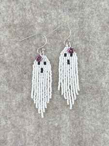 Boucles d'oreilles en perles Boho avec frange en cascade andy design turquoise, cadeau de bijoux unique - Product Image 2