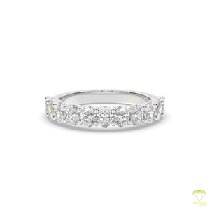 Elegante anillo clásico de boda o aniversario de diamante cultivado en laboratorio de corte ovalado para mujer, joyería fina - Product Image 5