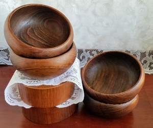 Tazones de fruta de masa de ensalada de madera de bambú altamente duraderos ecológicos para el hogar, restaurante, fiesta de boda, técnica pulida - Product Image 1