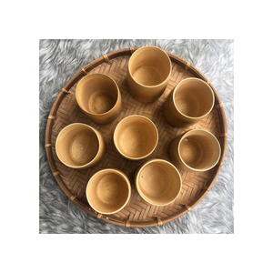 Tasse en bambou naturel avec couvercle et paille, parfaite pour les boissons chaudes et froides, élégante, durable et sûre pour la santé. - Product Image 3