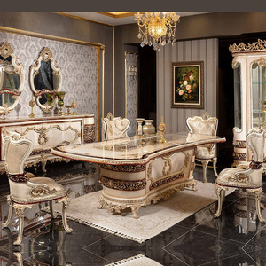 Ensemble de salle à manger grandiose Mocoto Royal Baroque, table et chaises sculptées en or, collection de meubles classiques européens - Product Image 6