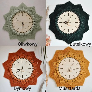 Horloge murale en macramé blanche élégante pour les intérieurs contemporains, offrant une décoration murale artistique et un style fonctionnel en provenance d'Inde - Product Image 4