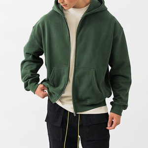 Sweat à capuche en coton 100% de haute qualité en gros 2026 pour hommes, lavage à l'acide, design à fermeture éclair, épaule tombante, style vintage - Product Image 4