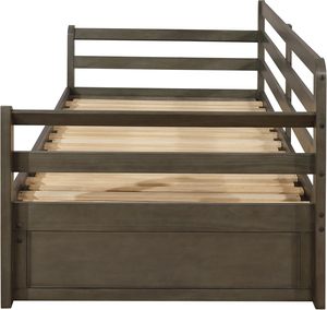 Para posavasos Muebles para el hogar Sorrento Farmhouse Style 34 pulgadas Twin XL Size Daybed Trundle Grey Lounger 34 pulgadas Cabecero para - Product Image 1