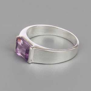 Bague en améthyste véritable faite à la main en argent sterling 925 Bague pour homme Cadeau de fiançailles et d'anniversaire pour lui ou elle Cadeau pour papa - Product Image 6