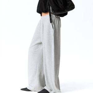 Pantalons de survêtement surdimensionnés pour femmes, style streetwear, jambes larges, coton lourd, pantalons décontractés amples, pantalons tendance et amples pour tous les jours - Product Image 3