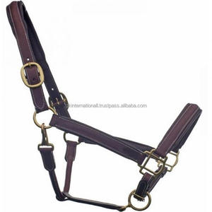 Design personnalisé Licou en cuir surélevé et rembourré entièrement réglable en épi complet sur la taille avec matériel en laiton massif robuste - Product Image 3