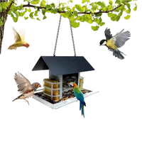Mangeoires à oiseaux JH-Mech pour l'extérieur avec 2 compartiments à gâteau de suet, anti-écureuil, grande capacité, en métal suspendu, antirouille