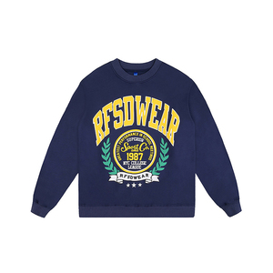 Sweat-shirt à col rond personnalisé de haute qualité à manches longues et aux épaules tombantes 100% coton Sweat-shirt à impression graphique bouffante pour hommes - Product Image 1