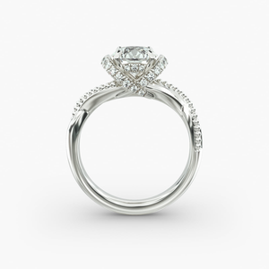 Bague de fiançailles vintage en argent 925 de conception antique, plaquée or rose 18 carats, diamant rond au centre, bijoux de mariée raffinés, cadeau - Product Image 2