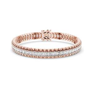 Luxury 12 CT Lab Diamond <b>Baguette</b> Tennis <b>Bracelet</b> VVS-VS EF CVD Diamonds 18KT, 14KT, 10KT Gold & 925 Silver Rose, Yellow, - Product Image 3