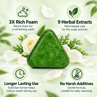 Shampoing Solide Anti-Chute aux Herbes, Feuille d'Arbustif et Huile d'Usma, Contrôle du Sébum, Favorise la Croissance Capillaire, Traitement du Cuir Chevelu, OEM & ODM