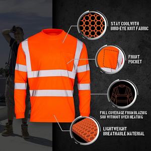 Hi Vis réfléchissant travail hiver Construction 100% Polyester vestes vêtements de travail chemises bande réfléchissante chemise à manches longues vêtements de travail - Product Image 3