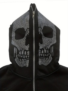 Fabricants de sweats à capuche zippés avec strass Sweats à capuche zippés personnalisés Sweat à capuche uni 100% coton de haute qualité pour hommes Personnalisé - Product Image 6